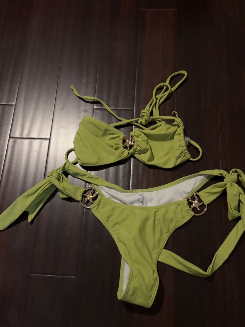 Women’s Lime Green Tie-Side Bikini Set